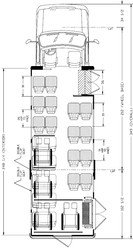 ameritrans 285 bus floorplans, 16+10 passengers+4wc