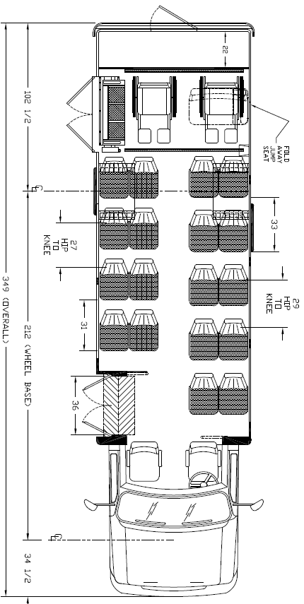 ameritrans 285 bus floorplans, 20passengers+2wc+rl