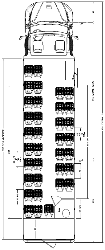 ameritrans 395 freightliner m2 floorplan 37 passenger restroom