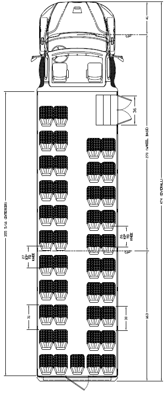 ameritrans 395 freightliner M2 floorplans 45 passengers