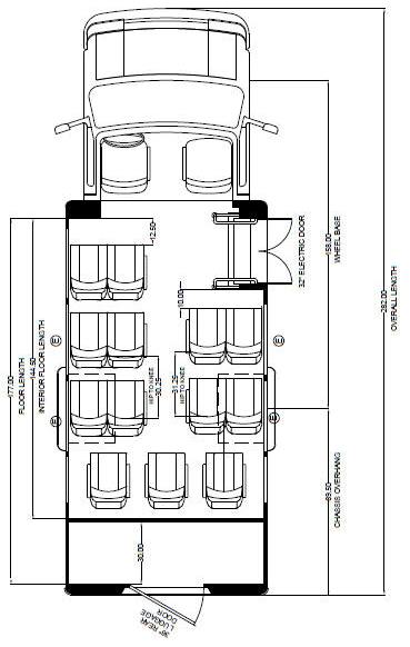 2024 15 passenger buses for sale,floor plan