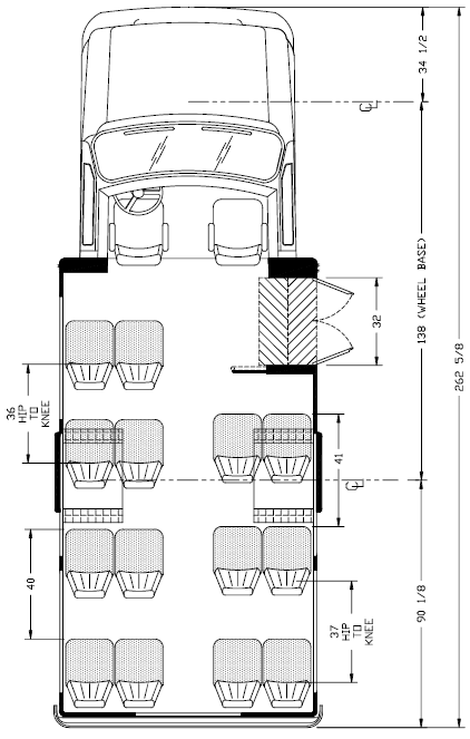 new 15 passenger buses for sale, floorplan