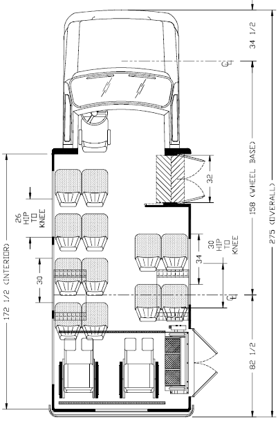 bus sales ameritrans handicap, floorplan