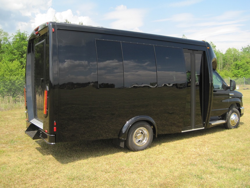 black 15passenger executive buses, dr