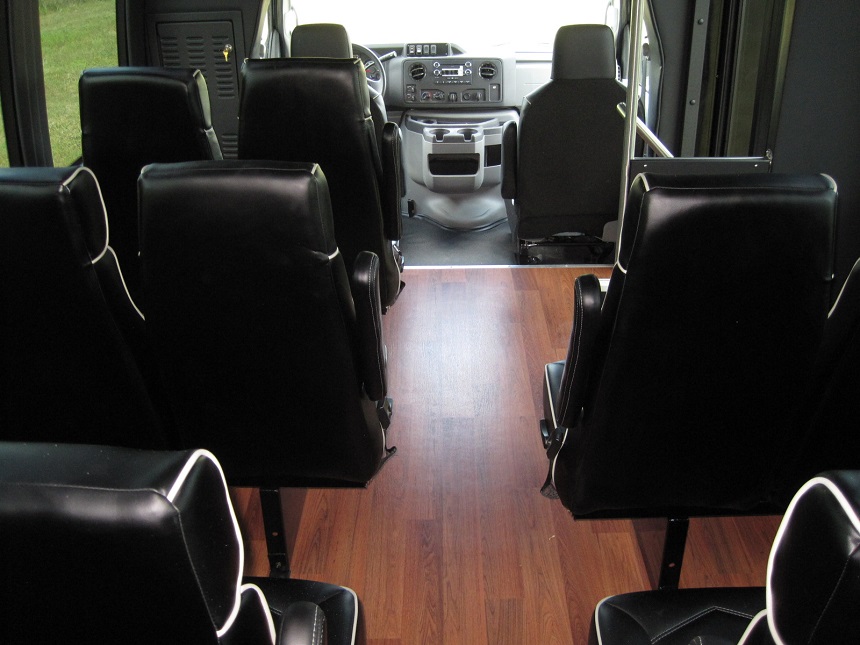 black 15passenger executive buses, ir