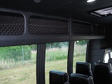 black ventura 15 passenger executive buses, rack