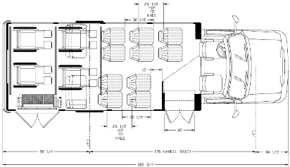 bus sales, handicap ameritrans 245 floorplan