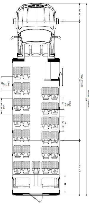 ameritrans f330 f550 buses for sale, floorplan