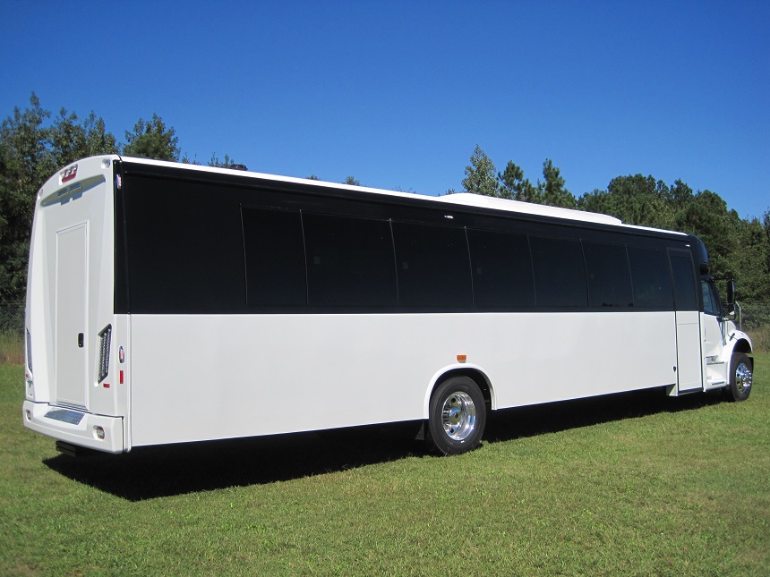 freightliner m2 45 passenger bus with restroom, dr