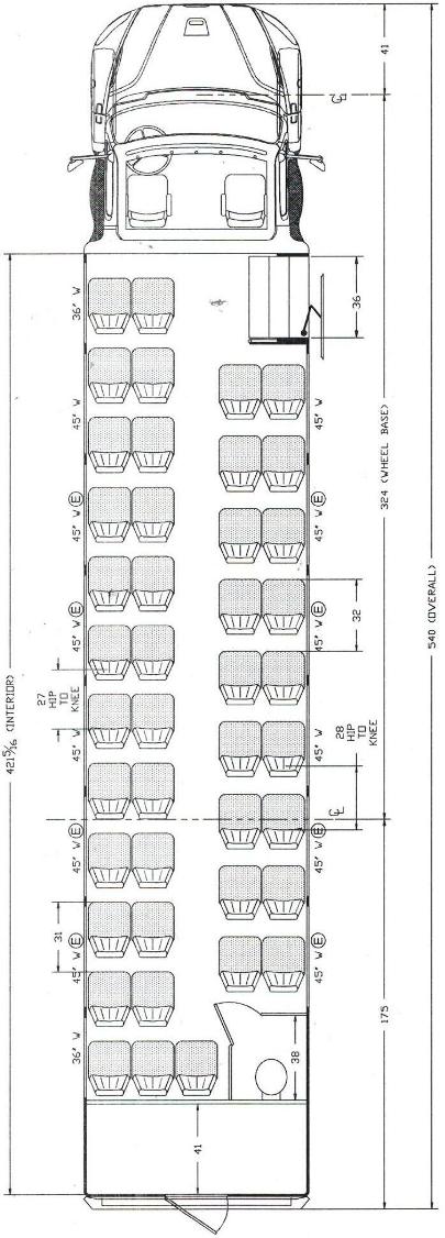 freightliner m2 coach buses under floor luggage, floorplan