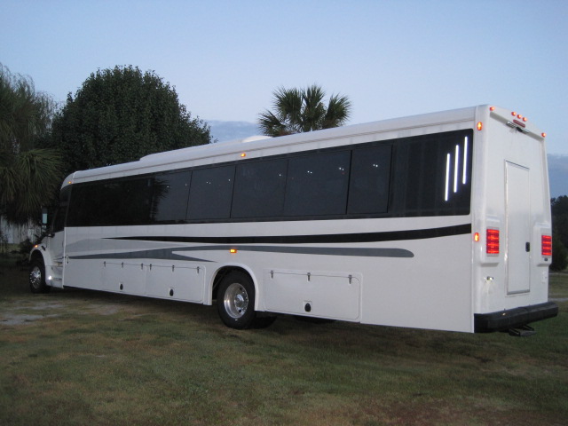 freightliner m2 coach buses with under floor luggage, limo