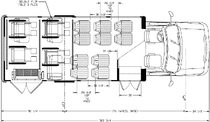 multi position wheelchair lift buses, floorplan x