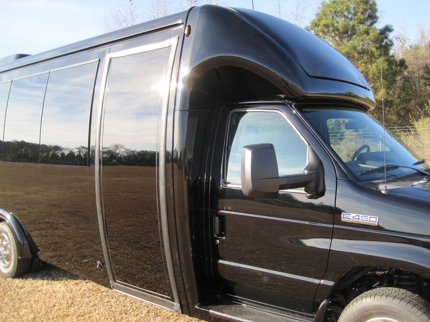 black 15 passenger executive buses, dc