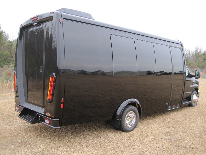 black 15passenger executive buses, dr