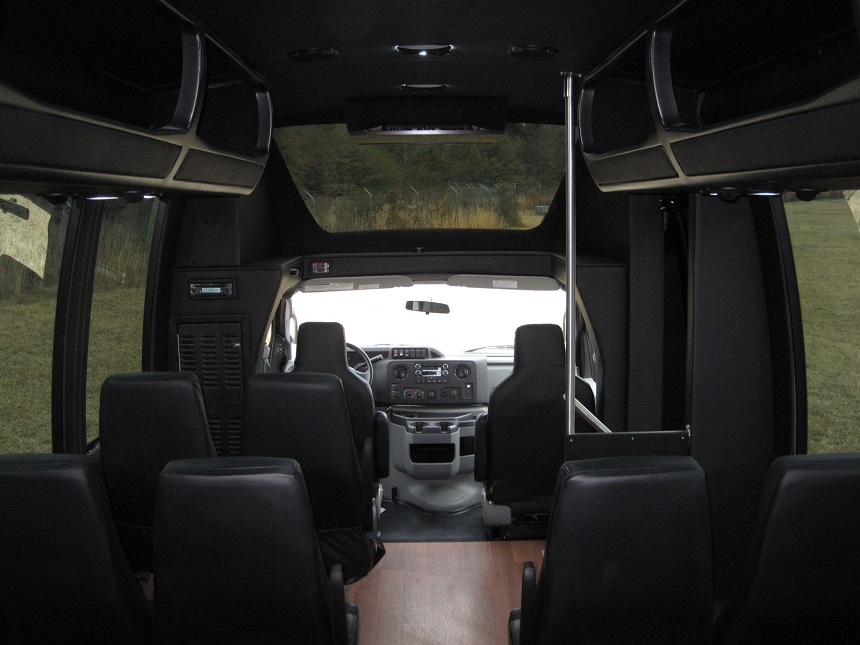 black 15passenger executive buses, ir