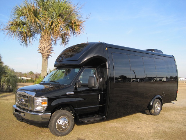 black 15 passenger executive buses