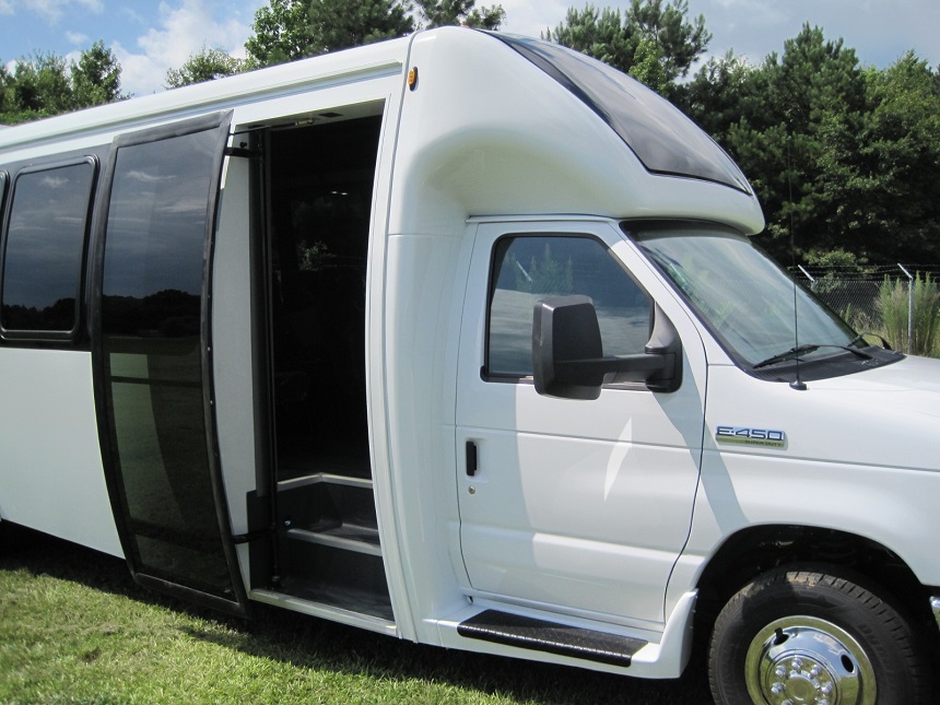 buses with passenger front viewing windows, do