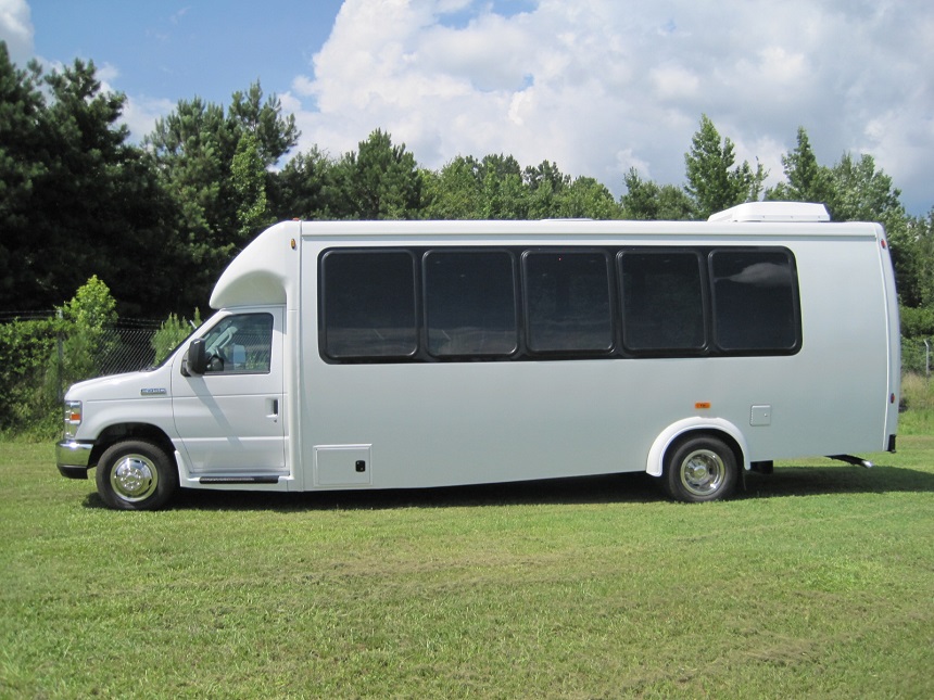 buses with passenger front viewing windows, l