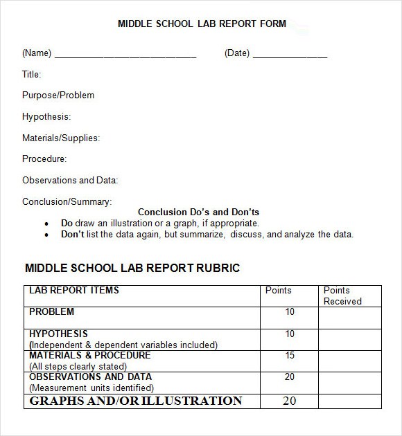 Biology lab report outline