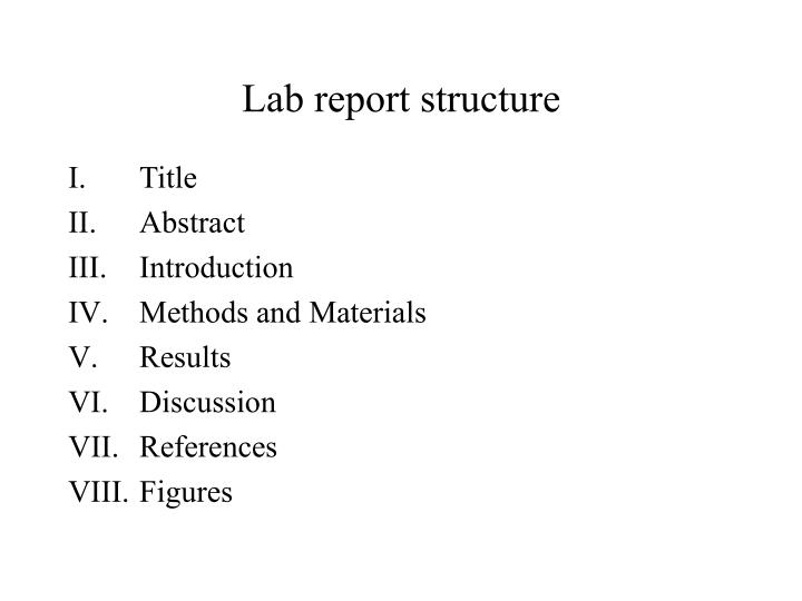 Lab report layout