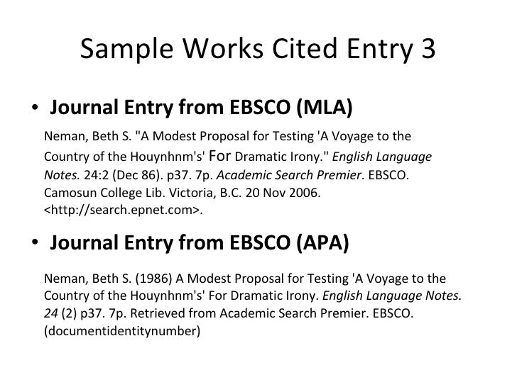 Mla bibliography entry