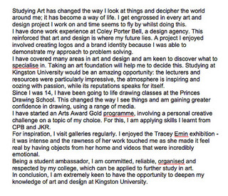 Personal essay for college application
