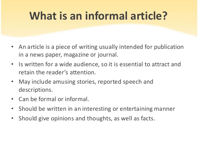 Write an article