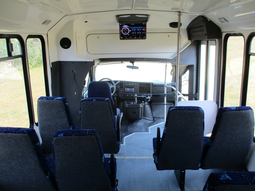 used bus sales, 15 passenger rear luggage, ir