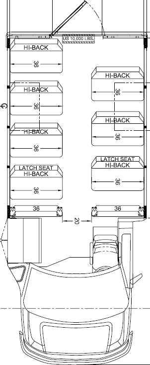 child care buses for sale, floor plan