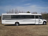 ameritrans freightliner bus with restroom