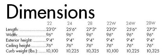 Krystal Koach E450 Shuttle Bus measurements