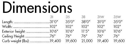 Krystal Koach International 3200 Bus dimensions